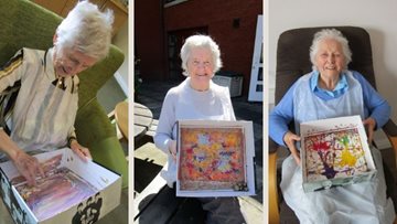 Ayr care home Resident create unique marble art